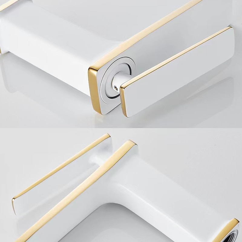 mitigeur lavabo mitigeur lavabo sur gorge, monobloc mitigeur céramique mitigeur lavabo avec flexible eau froide et eau chaude noir doré blanc chrome de 2025 ? $89.99 –P12