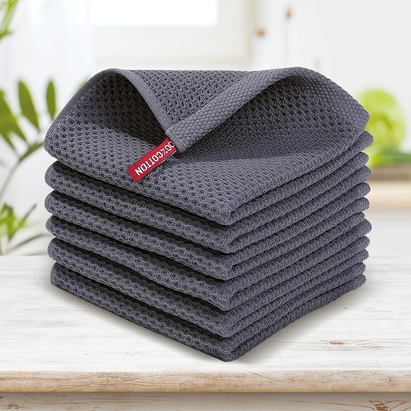 Waffle Weave Kitchen Dish Cloths, Ultra Soft Absorbent Quick