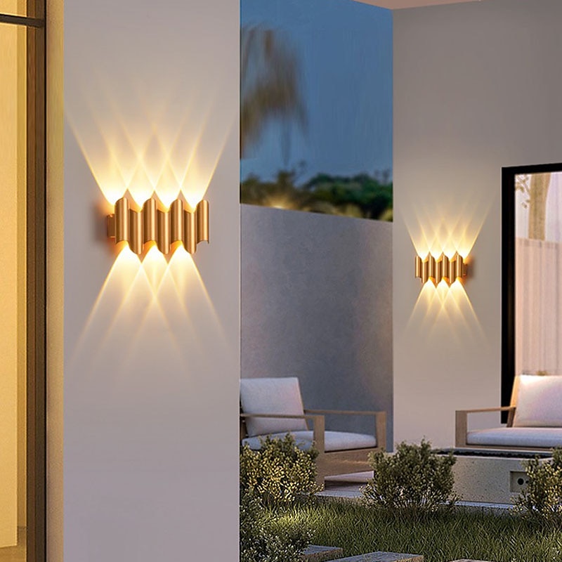 lampada da parete a led per esterni impermeabile ip65 3w illuminazione su / giù 5/7 testa lampada da parete ip65 impermeabile curva a doppia testa per interni lampada da camera moderna luce bianca del 2025 a $55.87 –P1