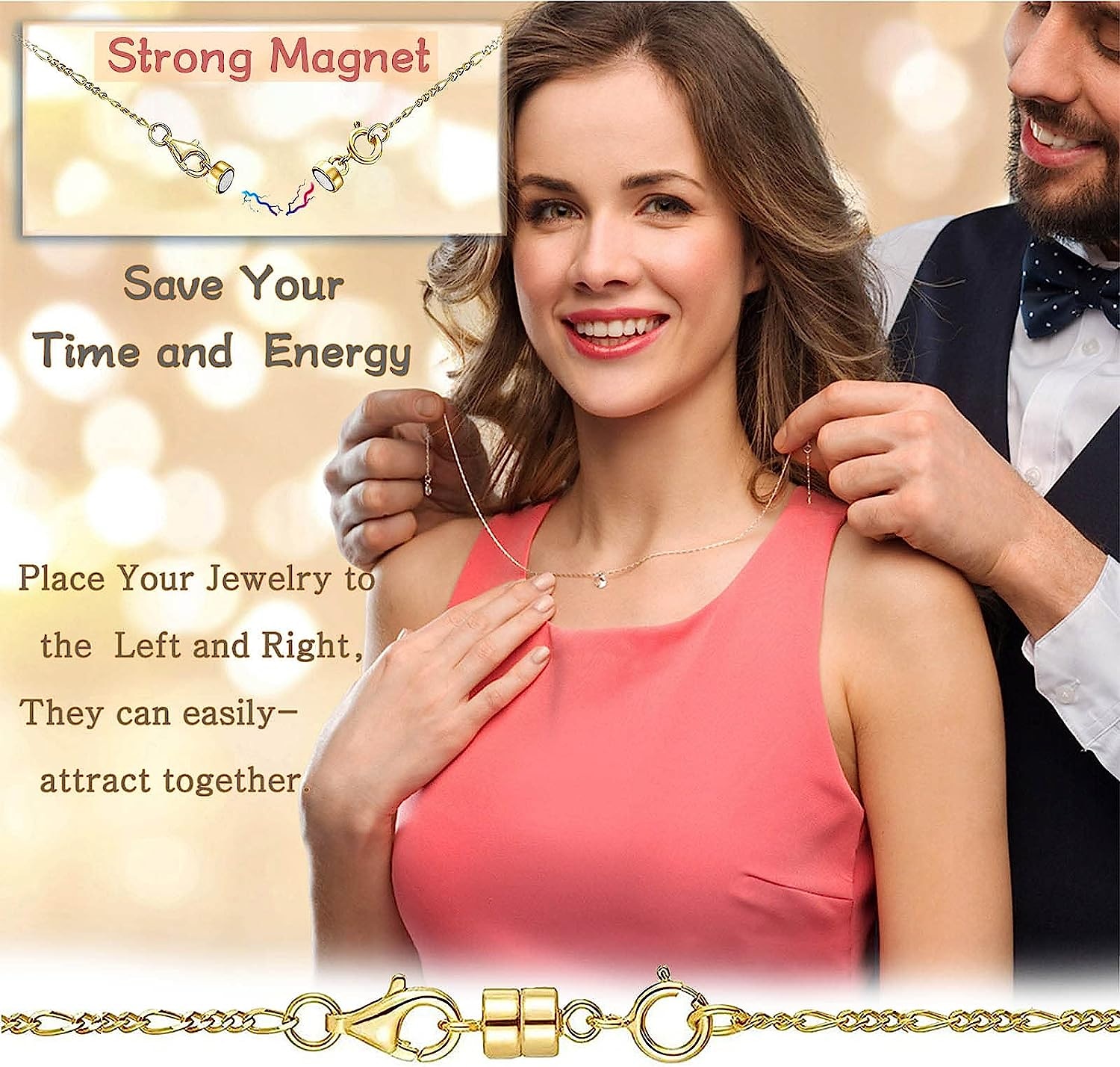 fermagli e chiusure magnetiche per collane - connettori per bracciali placcati in oro e argento per la creazione di gioielli a catena di collane del 2025 a $6.99 –P7