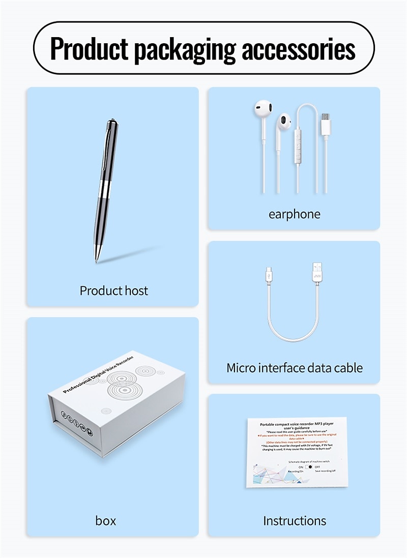 Digital Voice Recorder Q91 English Portable Digital Voice Recorder Recording Android System Voice Activated Recorder Portable MP3 Player Audio Recorder with Playback for Business Speech Meeting 2025 - $31.99 –P18