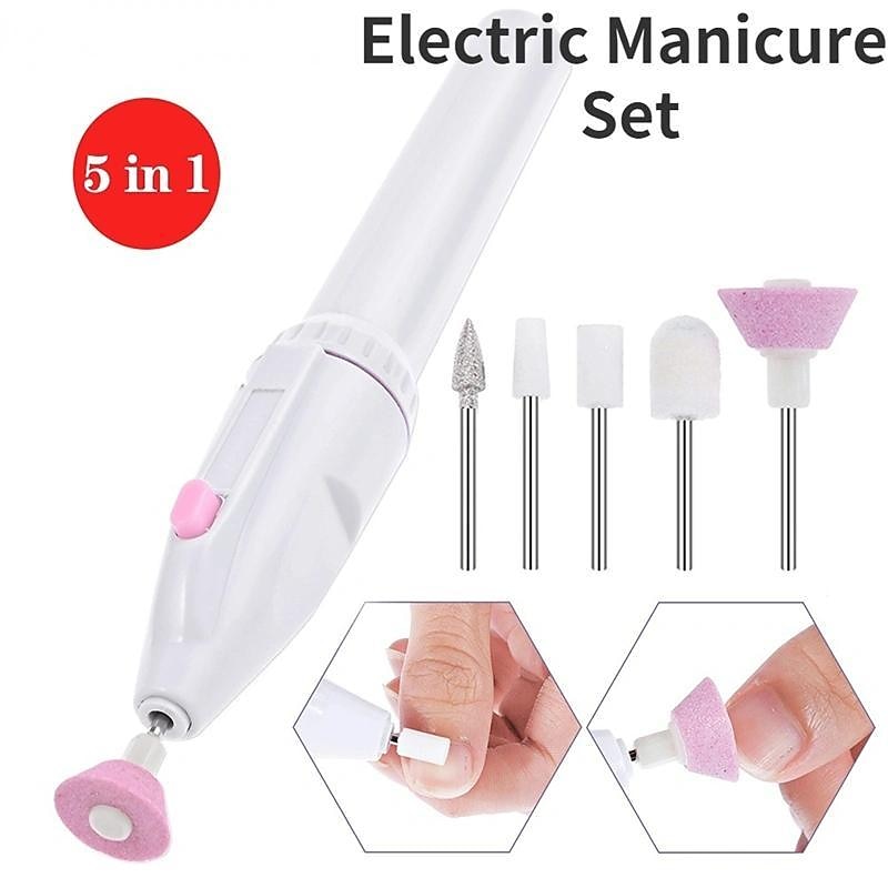 Electric Nail File Electric Manicure Pedicure Nail Drill Set 5 In 1 Professional Electric Nail File Grinder Grooming Personal Manicure And Pedicure 2025 - $11.99 –P1