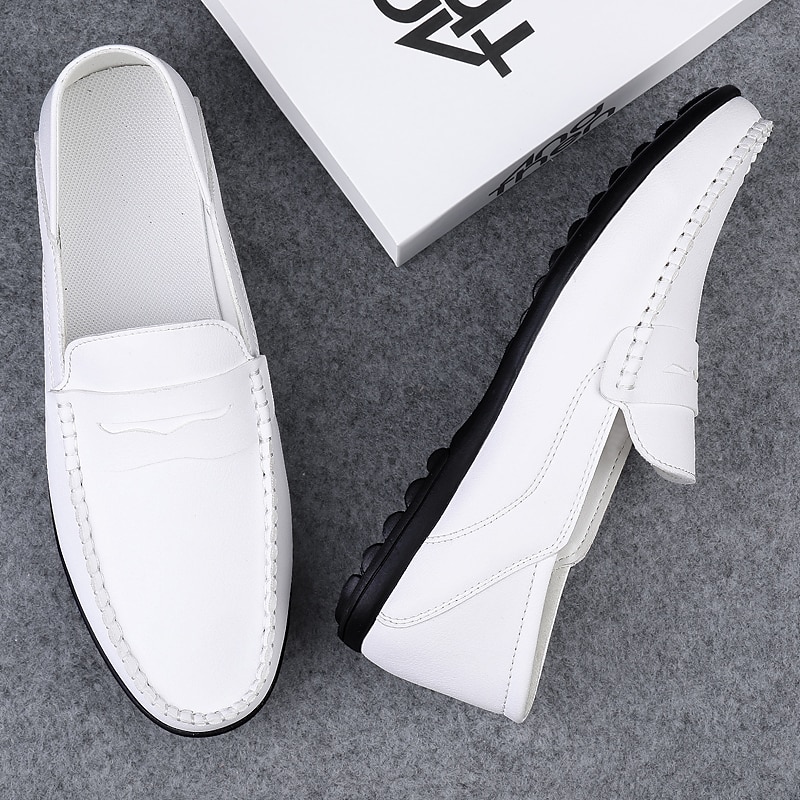 Men's White Faux Leather Loafers – Casual Slip-On Driving Shoes for Business & Summer Wear 2025 - $34.99 –P1