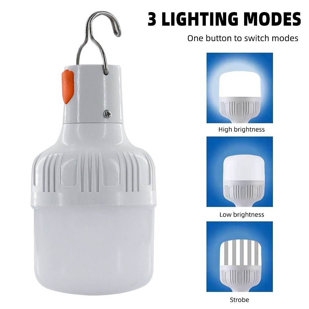 Outdoor USB Rechargeable LED Lamp Bulbs 60W Emergency Light Hook Up Camping Fishing Portable Lantern Night Lights 2025 - $8.49 –P7