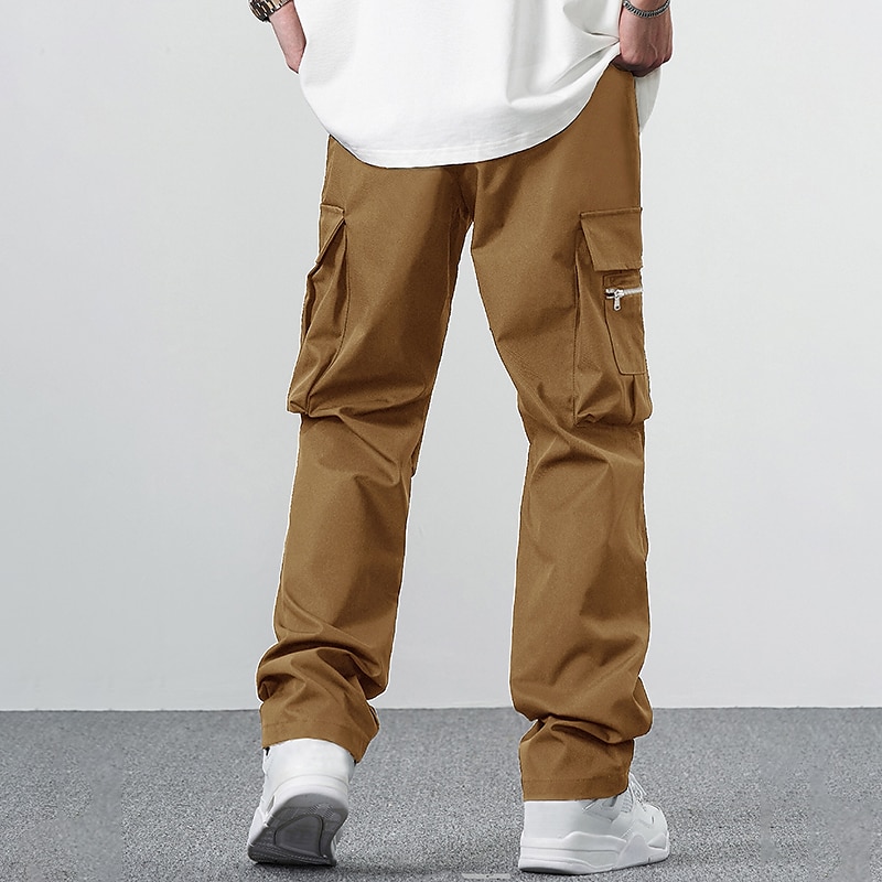 Baggy Large Pocket Cargo Pants Men Khaki Cargo Trousers Neutral Vintage  Loose Casual Autumn Japanese Streetwear Hip Hop Pant