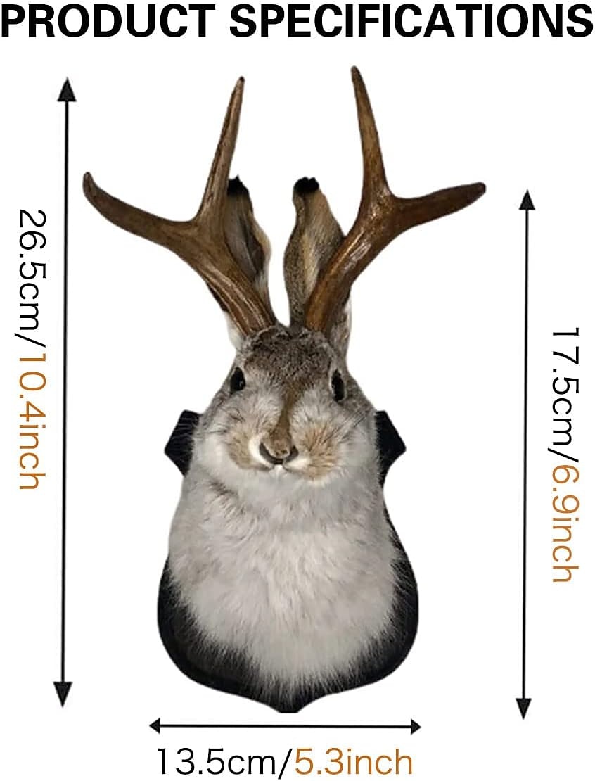 Jackalope Rabbit Wall Decor The Latest Legend of Antlers,Fake Rabbit Resin Art Wall Mount, Simulation Head Specimen Ornament 2025 - $30.99 –P2