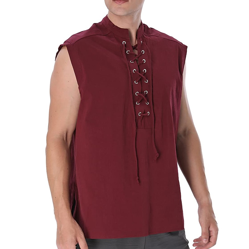 Retro / vintage Keskiaika Renessanssi Liivi T-paita Merirosvo Viikinki Naamiaispuku Miesten Merirosvo Halloween Karnevaali Naamiaiset LARP Aikuisten Pusero Kevät kesä 2026 - $25.99 –P17