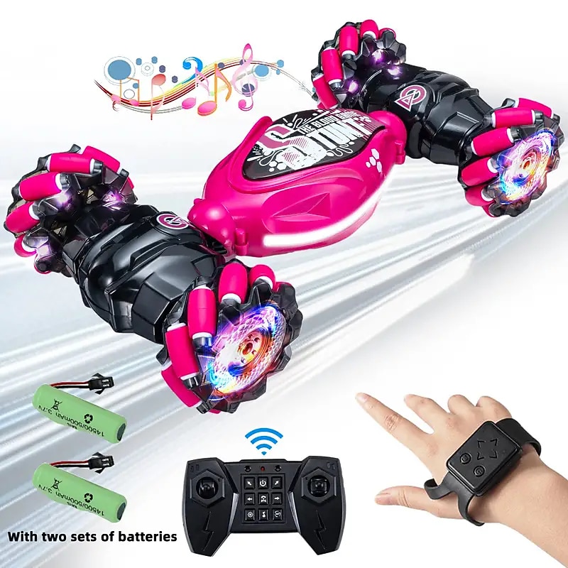 Latest 4WD 1:14 Scale Remote Control Stunt Car 2.4G Wireless RC Drift Car Led Lights Watch Gesture Sensor Rotating Children's Toy Gift Christmas Gift 2025 - $75.99 –P3