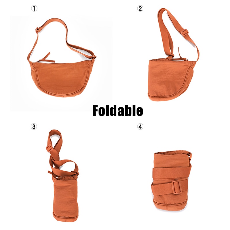 Women's Crossbody Bag Shoulder Bag Hobo Bag Nylon Daily Holiday Zipper Large Capacity Lightweight Durable Solid Color claret Lake blue Lemon Yellow 2025 - $18.99 –P6