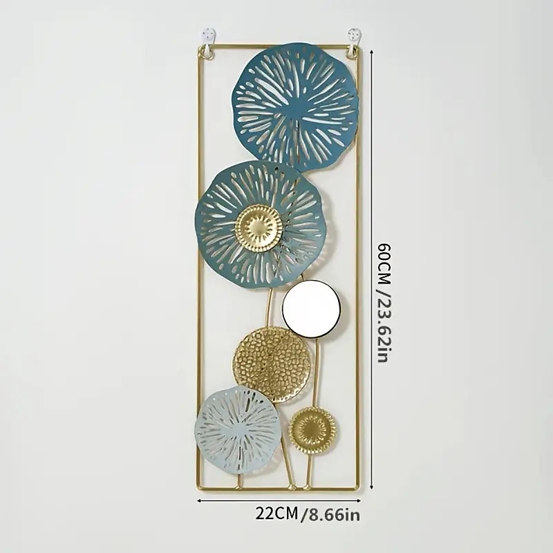 Décoration murale 1pc, décoration murale en métal conçue avec une feuille de lotus, décoration murale suspendue rustique, art mural en métal de ferme, décoration murale moderne pour le bureau de la chambre à coucher du salon de 2025 ? $38.99 –P4