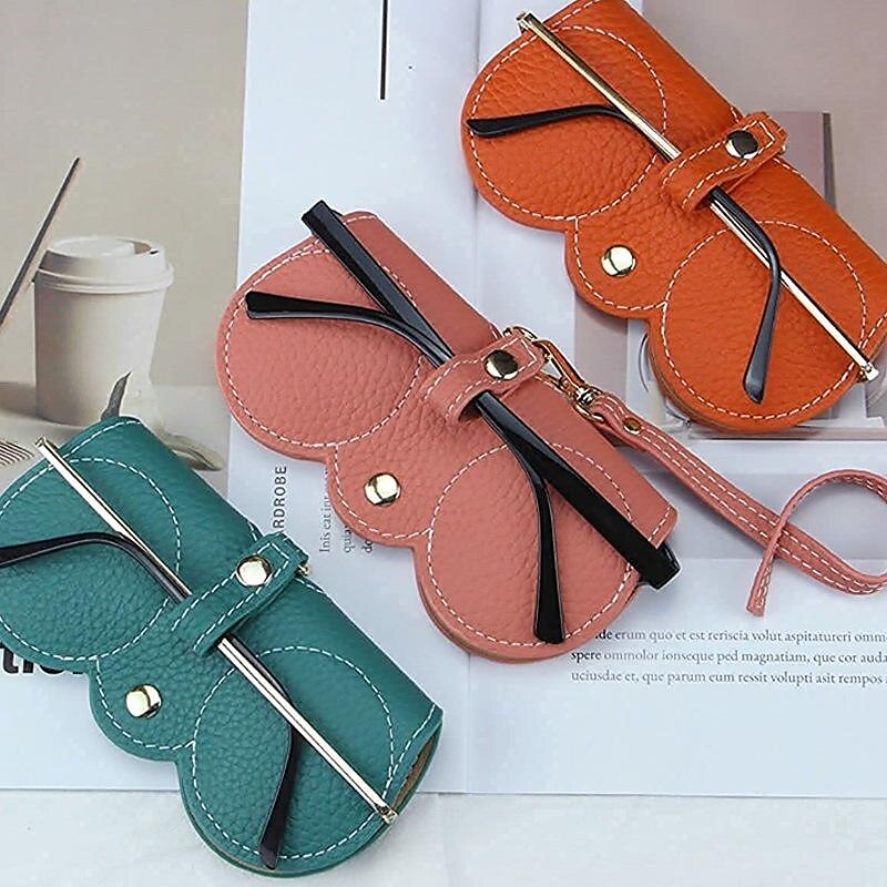 Leather Glasses Case Sunglasses Pouch, Portable Eyeglass Carrying Case, Cute men & women, Multicolour 2025 - $6.49 –P3
