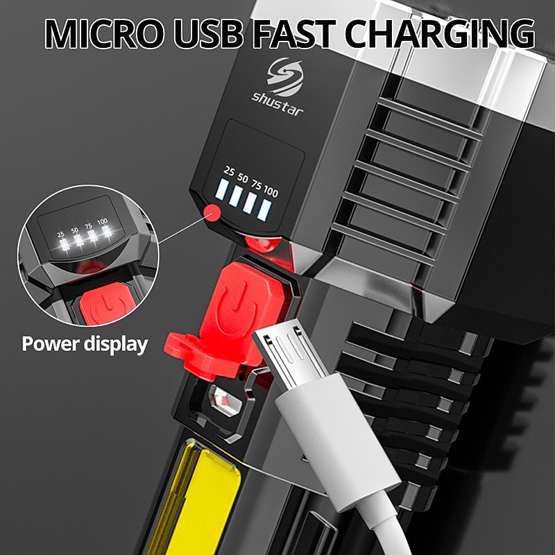 2025年 ハイパワー 7 LED 懐中電灯トーチ穂軸サイドライトライト屋外照明 USB 充電式防水作業灯強力な集魚灯 コレクション – $17.99 –P8
