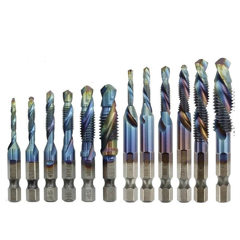 12 pezzi punta da trapano cono trapano hss filettatura blu metrica di ricambio del 2025 a $23.99 –P3