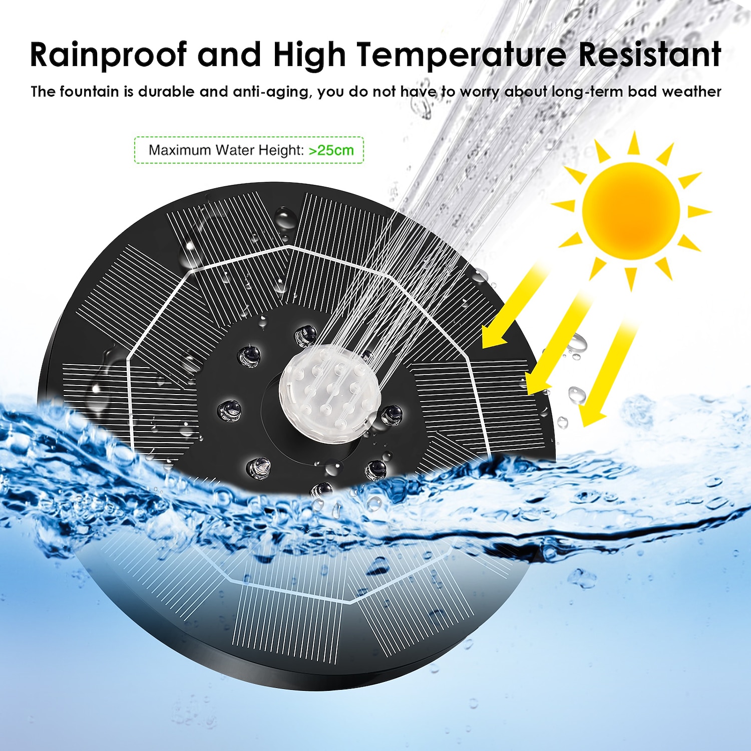 Solarbrunnen Poollicht 2pcs 1pcs Solarwasserbrunnen Poolteich Wasserfallbrunnen Gartendekoration Outdoor-Vogelbad solarbetriebener Brunnen schwimmendes Wasser 2025 - $34.99 –P1