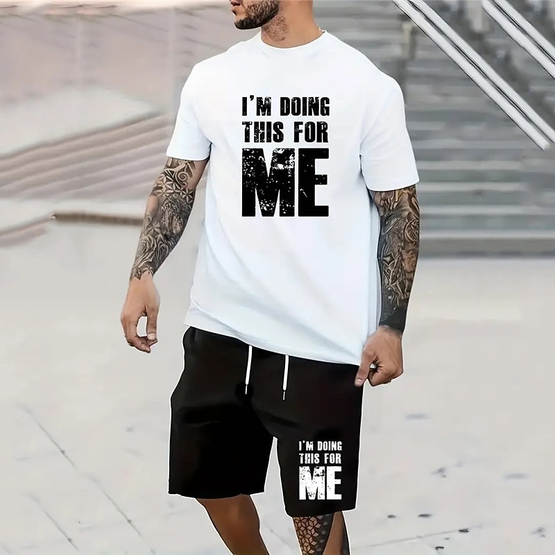 ensemble chemise graphique short et t-shirt pour hommes tenues lettre col rond vêtements vêtements impression 3D en plein air manches quotidiennes 2 pièces 2 pièces je fais ça pour l'anniversaire de de 2026 ? $26.99 –P3