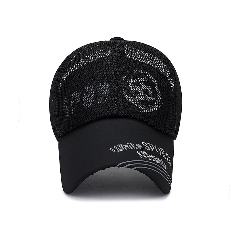 Per uomo Cappellino da baseball Cappello da sole Berretto sportivo Nero Bianco Poliestere Visiera lunga Viaggi Rinfrescante Stile da spiaggia Esterno Da mare Con lettere stampate Regolabile del 2025 a $11.49 –P2