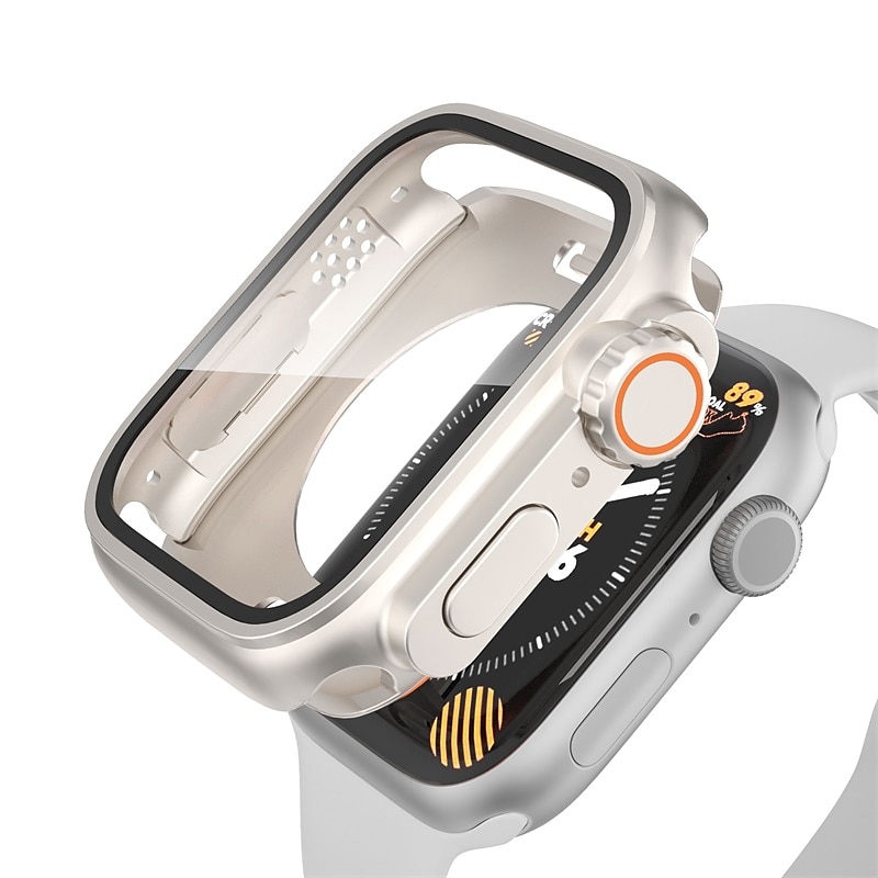 Watch Case Compatible with Apple Watch Series 8 7 41mm 45mm / Series 6 5 4 SE 40mm 44mm / Series 3 2 1 38mm 42mm Scratch Resistant All Around Protective HD Clear Tempered Glass / PC Watch Cover 2025 - $15.99 –P10