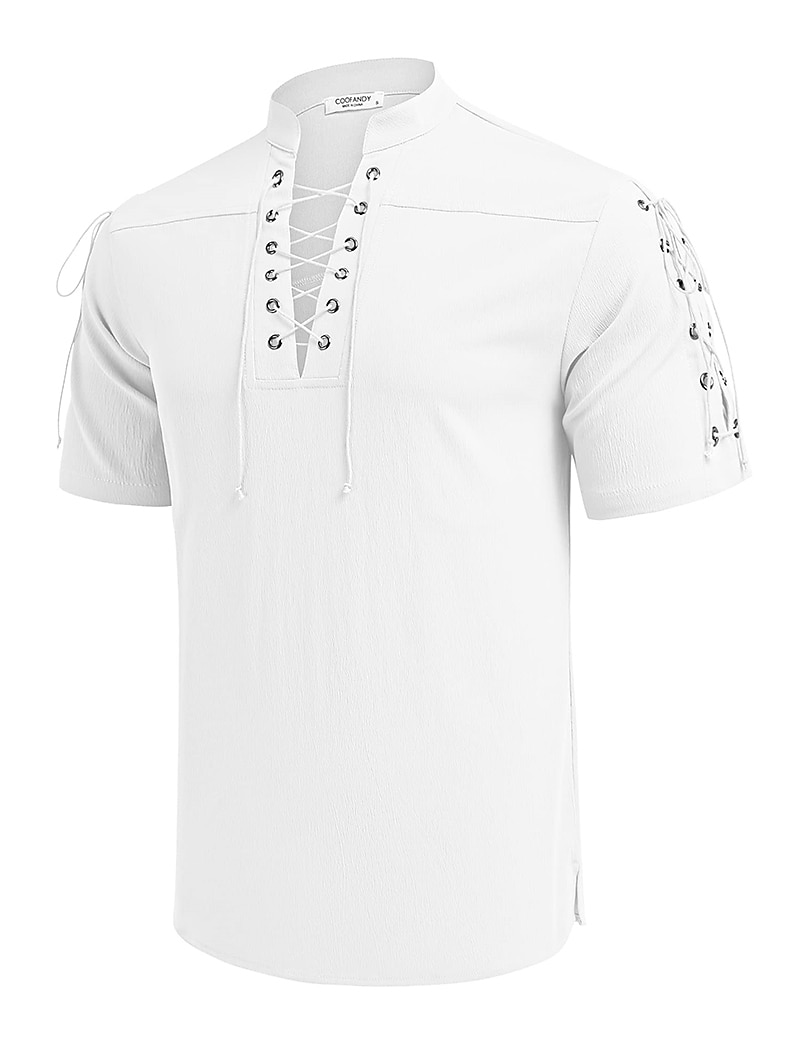 Homens Camisa Social camisa de linho Camisa casual camisa de praia Tecido Férias Havaiana Preto Branco Azul Marron Manga Curta Colarinho Chinês Primavera Verão Roupa Básico de 2026 por $25.99 –P11