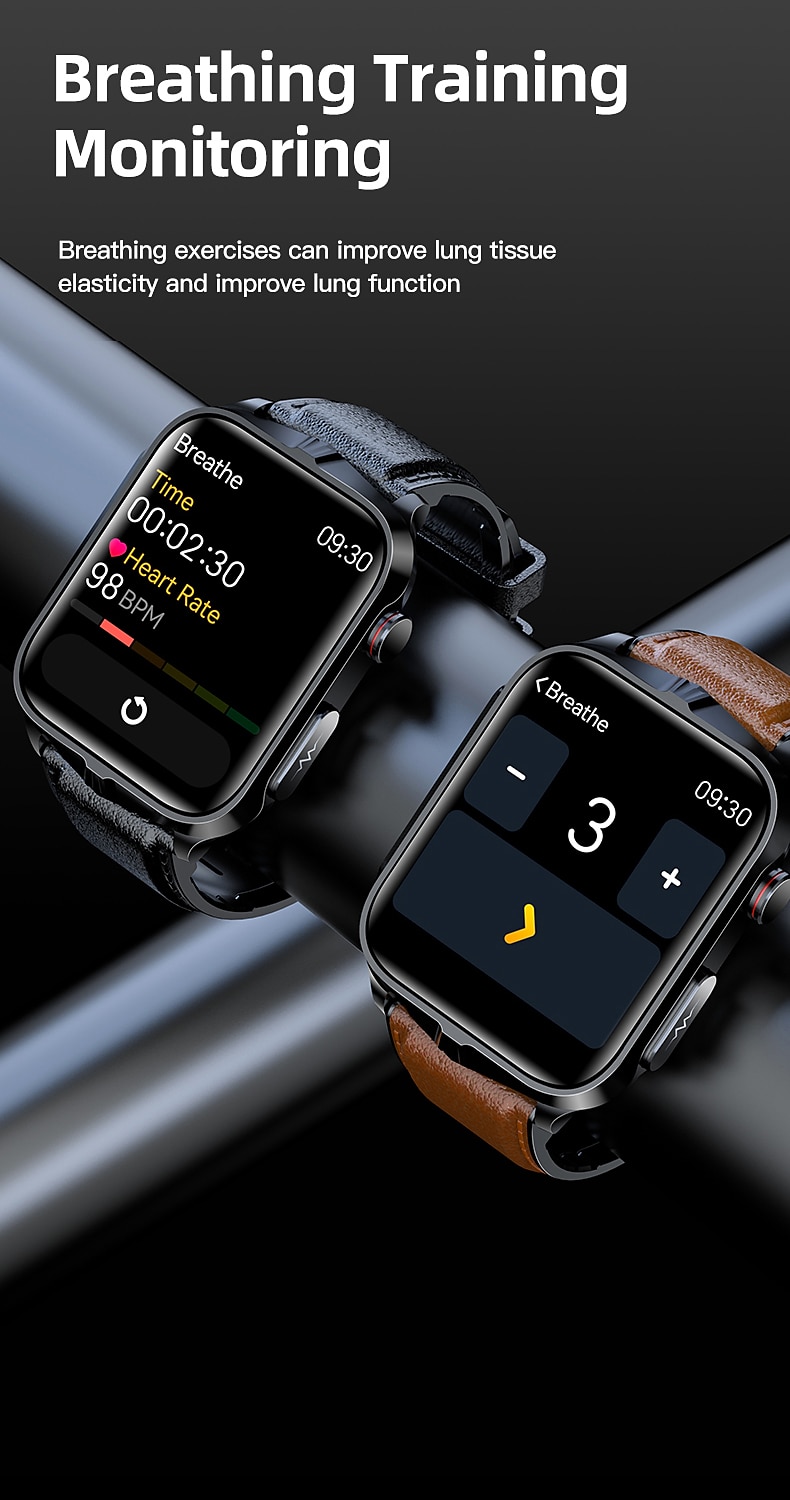 2025年 パルス理学療法 ECG 血糖値 スマートヘルスウォッチ フィットネス ランニングウォッチ Bluetooth 体温モニタリング 万歩計 Android iOS 対応 男女共用 IP68 防水  コレクション – $79.99 –P13