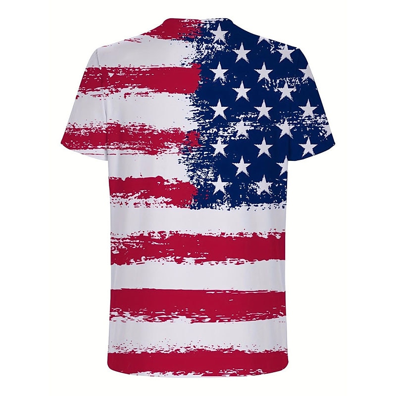 2026 250º Camiseta Masculina Patriótica Vintage Designer Gráfica Patriota Impressão 3D da Bandeira Nacional Veterano Gola Redonda de Mangas Curtas de 2026 por $19.49 –P3