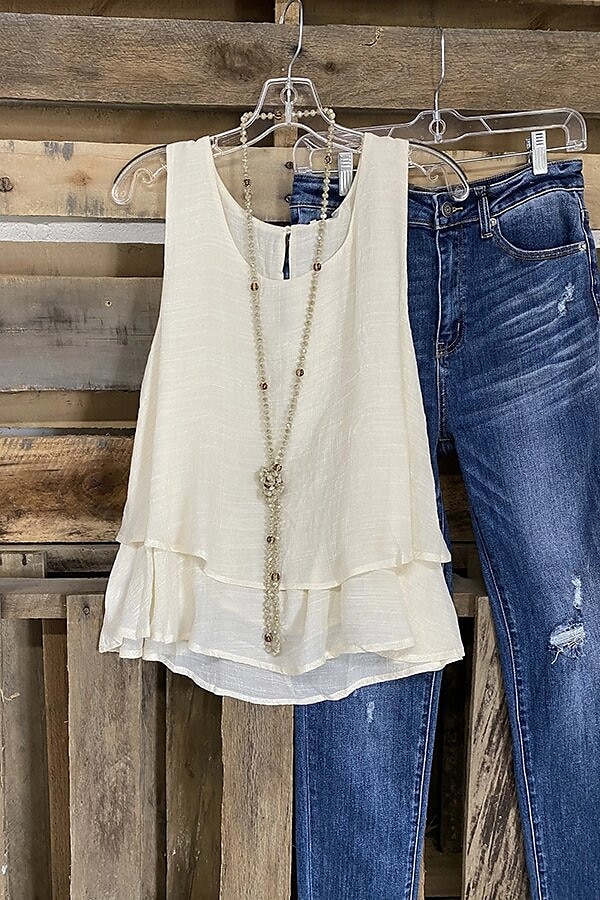 Damen Camisole Tank Top einfarbig Basic Baumwolle Leinen Weste Rundhals Regular Tops Casual Lagenlook Schwarz Weiß Khaki 2025 - $18.99 –P3