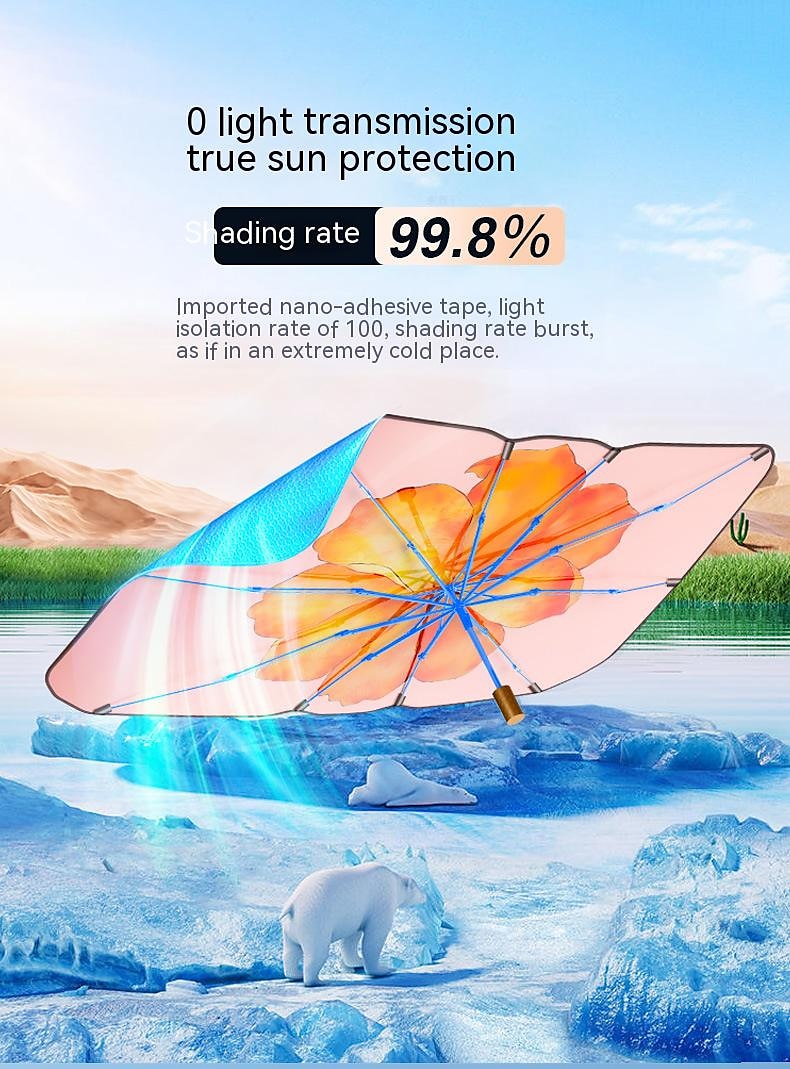 2025年 カーサンシェードフロントウィンドシールドアンブレラ、 retractable折りたたみUV保護日焼け止め、UPF 50+、遮光率99.8%による断熱  コレクション – $26.99 –P8