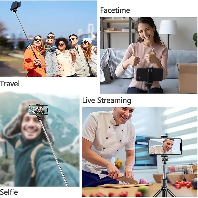 Retractable Selfie Stick Tripod With Wireless Remote & Tripod Stand - Lightweight & Portable for iPhone 14 13 12 Pro Xs Max Xr X 8Plus 7 & Samsung Smartphones 2025 - $18.99 –P2