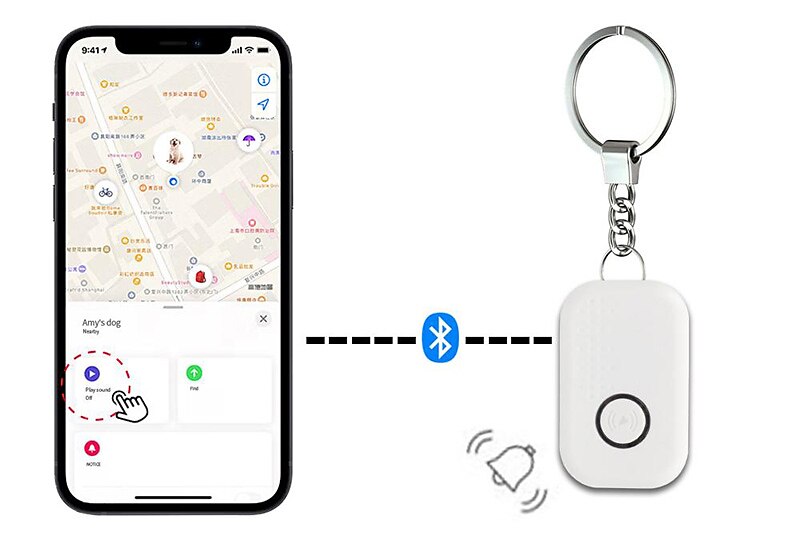 Bluetooth anti-perdu smart tag mini gps tracker localisateur pour clé portefeuille valise sac bagages pet finder fonctionne avec apple trouver mon de 2025 ? $22.99 –P2