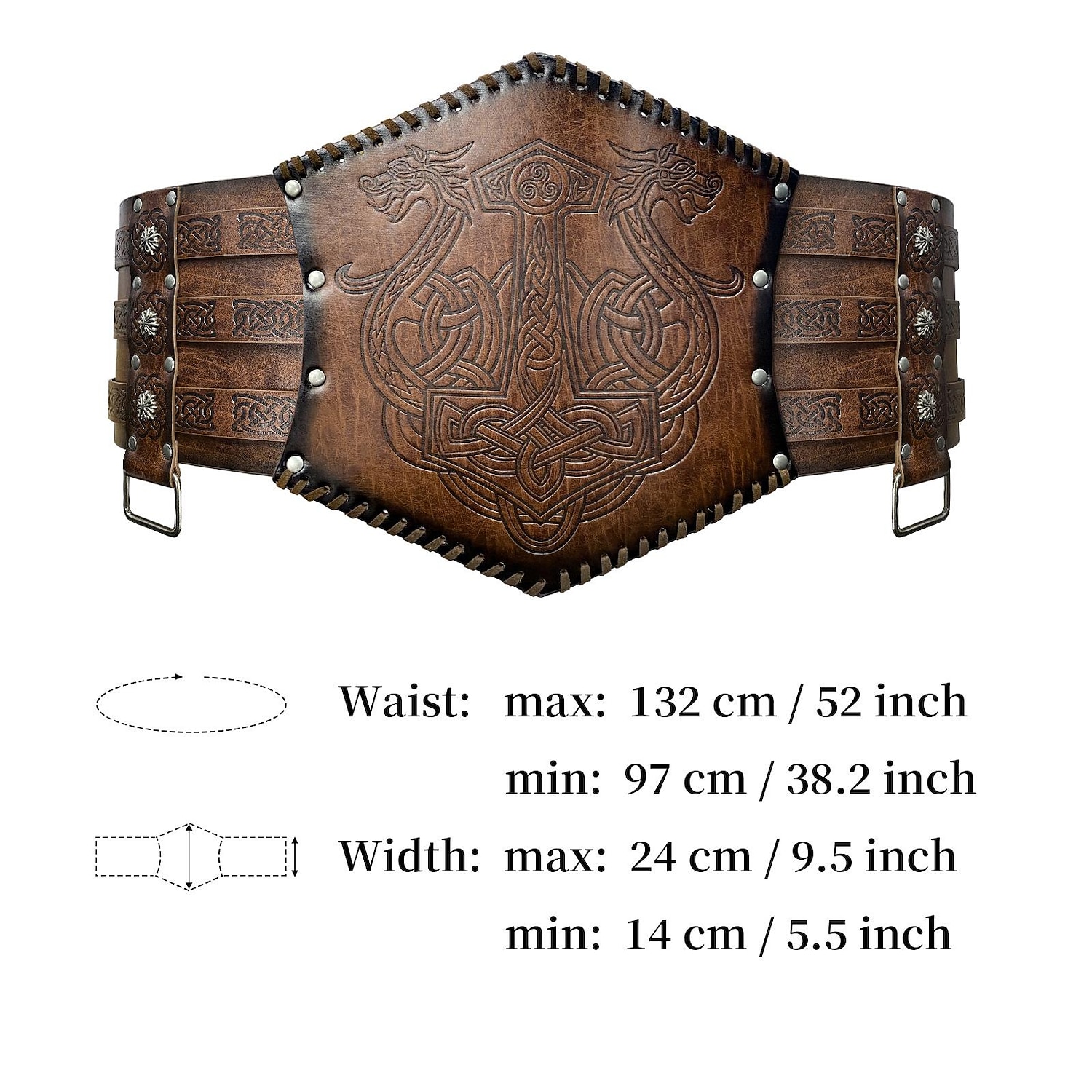Warrior Knight Ritter Viking Celtic Knight Retro Vintage Punk & Gothic Medieval Renaissance 17th Century Cosplay Costume Masquerade Waist Belt Men's Women's Costume Vintage Cosplay Performance Stage 2025 - $40.99 –P10
