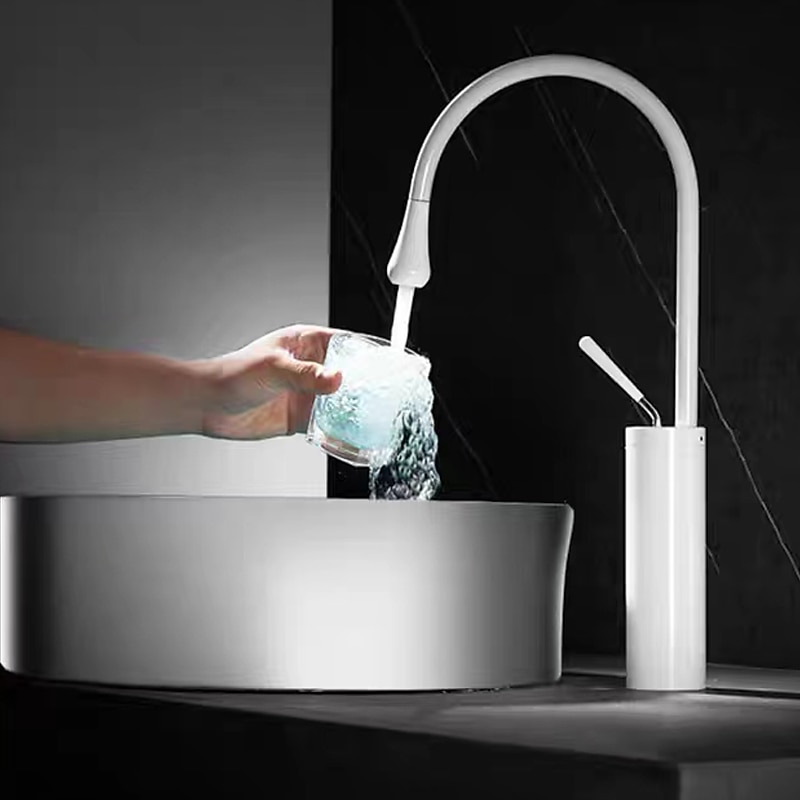 2026年 バスルームのシンクの蛇口 - 回転可 / クラシック / センターセットタイプ 電気メッキ / 塗装仕上げ デッキマウント シングルハンドルつの穴Bath Taps  コレクション – $129.99 –P9