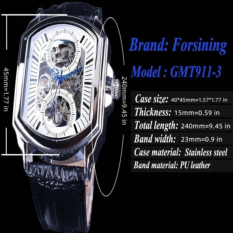 forsining retro heren mechanisch horloge luxe mode zakelijk automatisch skelet polshorloge heren mechanisch waterdicht horloge klok heren 2025 - $39.99 –P2