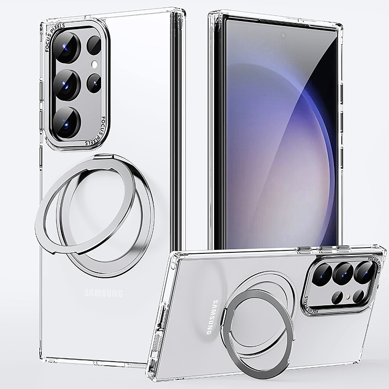 Phone Case For Samsung Galaxy S24 S23 Ultra Plus S23 S25 Ultra Magnetic Adsorption With Magsafe with Stand Holder Magnetic Full Body Protective TPU 2025 - $27.99 –P3