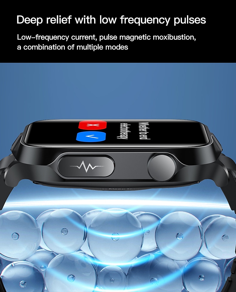 2025年 パルス理学療法 ECG 血糖値 スマートヘルスウォッチ フィットネス ランニングウォッチ Bluetooth 体温モニタリング 万歩計 Android iOS 対応 男女共用 IP68 防水  コレクション – $79.99 –P4