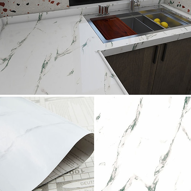 cool wallpapers marmeren behang muurschildering waterdicht oliebestendig vochtbestendig meubels renovatie zelfklevend gemakkelijk verwijderbare wandbekleding keuken aanrecht kast plank voering 2025 - $13.99 –P9
