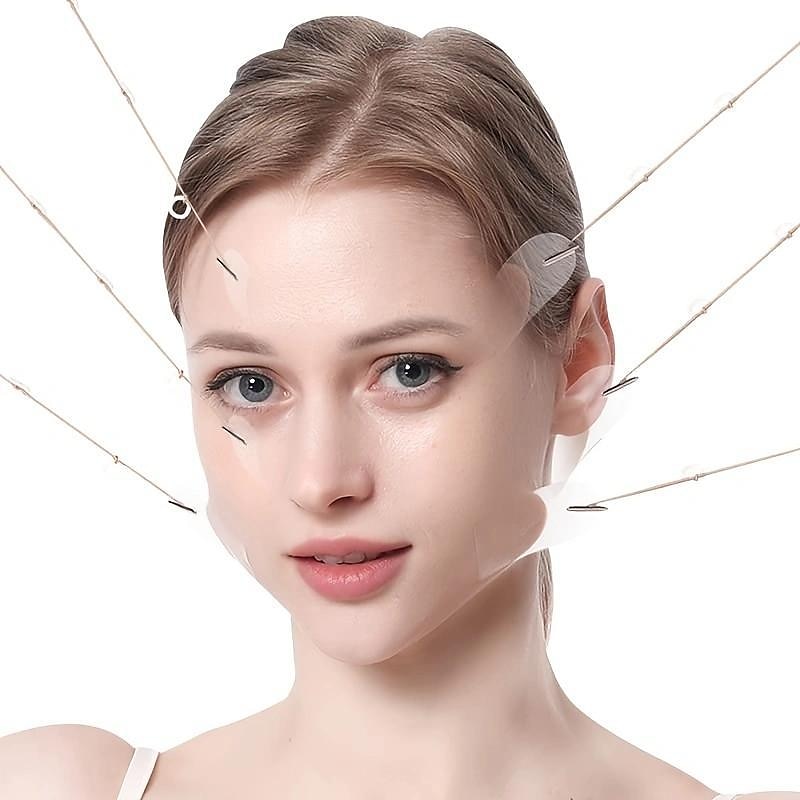 40db face lift szalagok matrica 8 fix kötéllel, azonnali v alakú face lift szalagok, face lifting szalagok dupla állát csökkentő arc ráncfoltok 2025 - $14.49 –P10