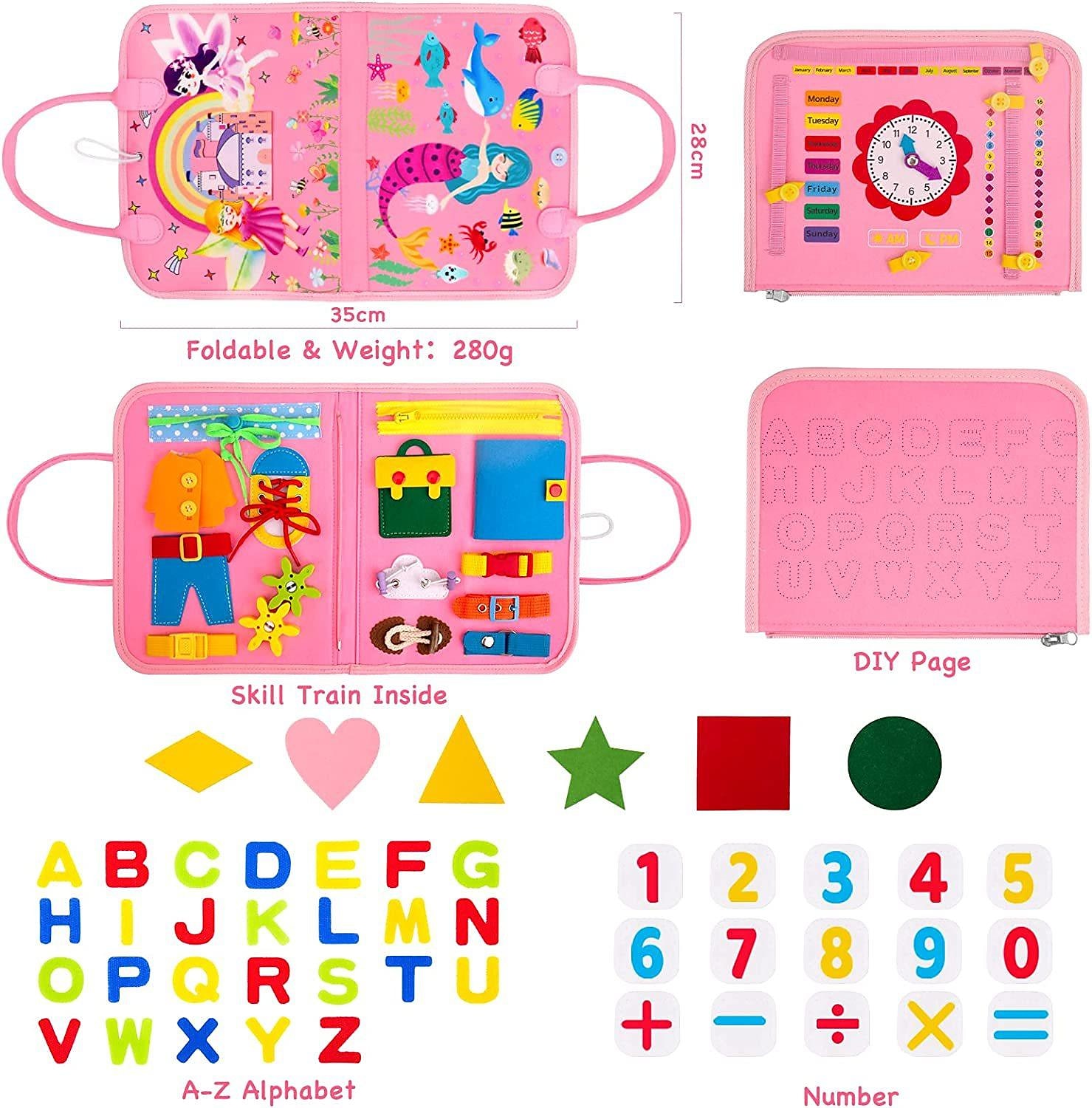 Montessori jouets montessori tableau occupé, éducation montessori se sentait tableau occupé tableau d'apprentissage éducatif pour enfants dossier multi-pages de 2025 ? $37.99 –P3