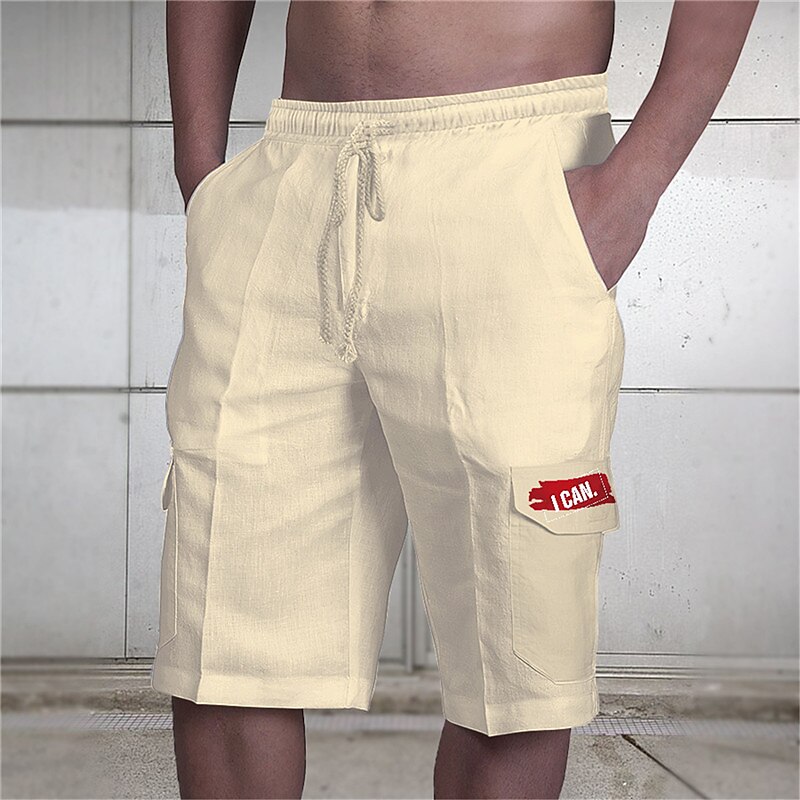 Homens Letra Estampas Abstratas Bermuda Cargo Shorts de verão Cintura Média Roupa de rua Designer Casual Diário Feriado Cintura elástica Com Cordão Imprimir Designer Roupa de 2025 por $19.99 –P3