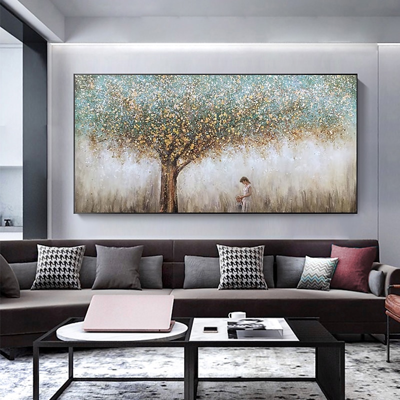 Pintura a óleo abstrata colorida da árvore da vida, arte de parede, tela pintada à mão, imagens de arte de parede para sala de estar, decoração de casa, sem moldura de 2026 por $168.99 –P10
