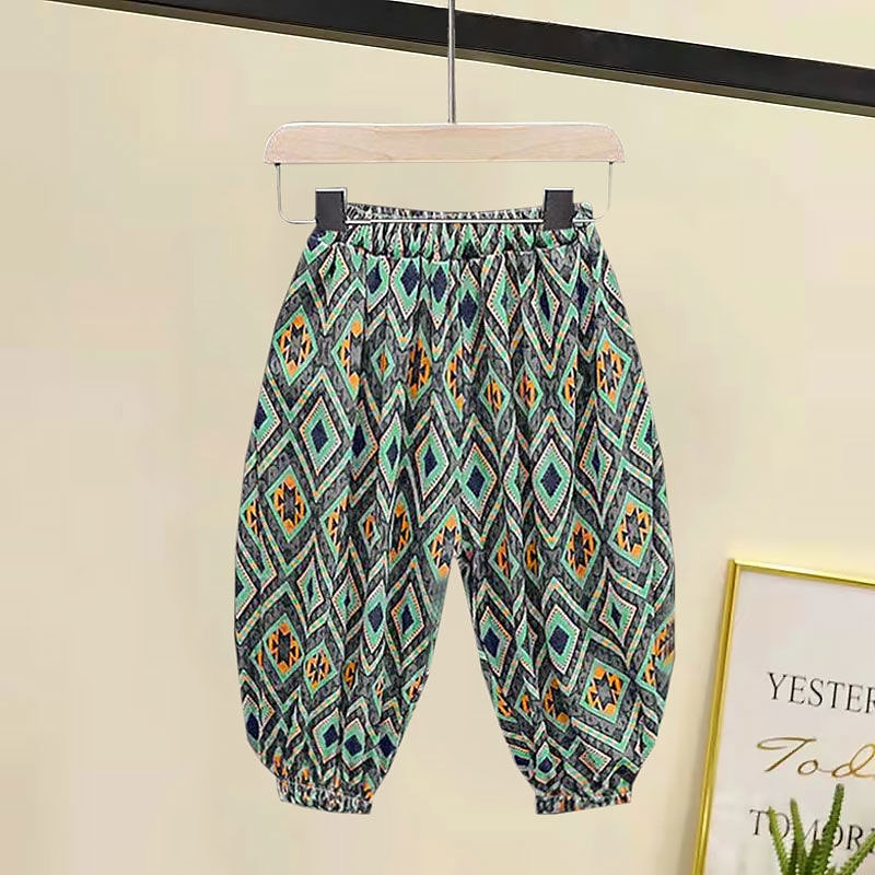 2 Piese Copii Fete Geometric Costum de pantaloni A stabilit Manșon scurt Modă În aer liber Bumbac 3-7 ani Vară Negru Alb Galben 2025 - $13.49 –P15