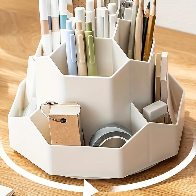 portapenne di grande capacità, portapenne multiscomparto, organizer per pennelli da trucco in plastica per scrivania, scatola per cosmetici da scrivania, organizer da scrivania, organizer per la del 2025 a $12.99 –P8