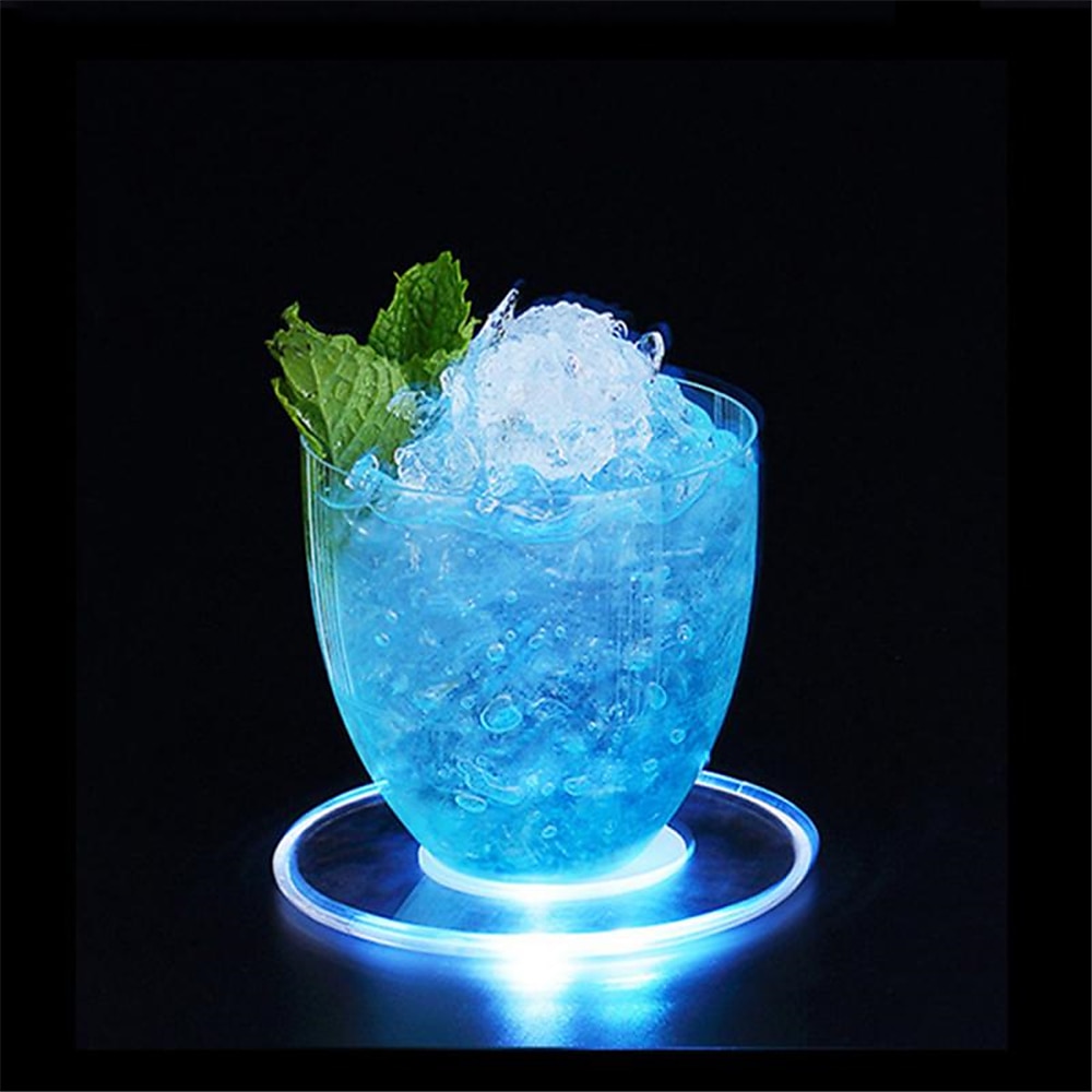led tácek akrylový krystal podložka na jídlo kreativní držák na tácek bar dekorace světlo party atmosféra světlo kreativní noční světlo 2025 - $8.49 –P7
