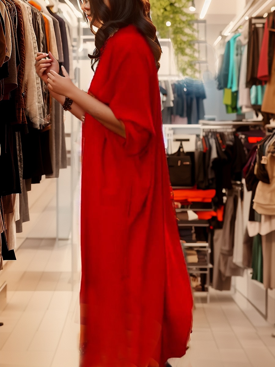 Pentru femei Rochie Maxi lungă Rochie Lunga Rochie Maxi Rochie casual Rochie imprimata Rochie de primăvară De Bază Clasic Modern În aer liber Vacanță Zilnic Potrivire Largă Frunză Simplu Lungime 2025 - $28.99 –P5