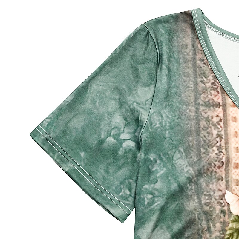 Womens Mini Dress Vestido Petite Vestido T Shirt Vestido Tee Vestido de Verão Vestido Estampado Vintage Tropical Moda Ao Ar Livre Férias Festa Ajuste Regular Floral Tribal Manga Curta Decote Redondo de 2025 por $19.99 -P7