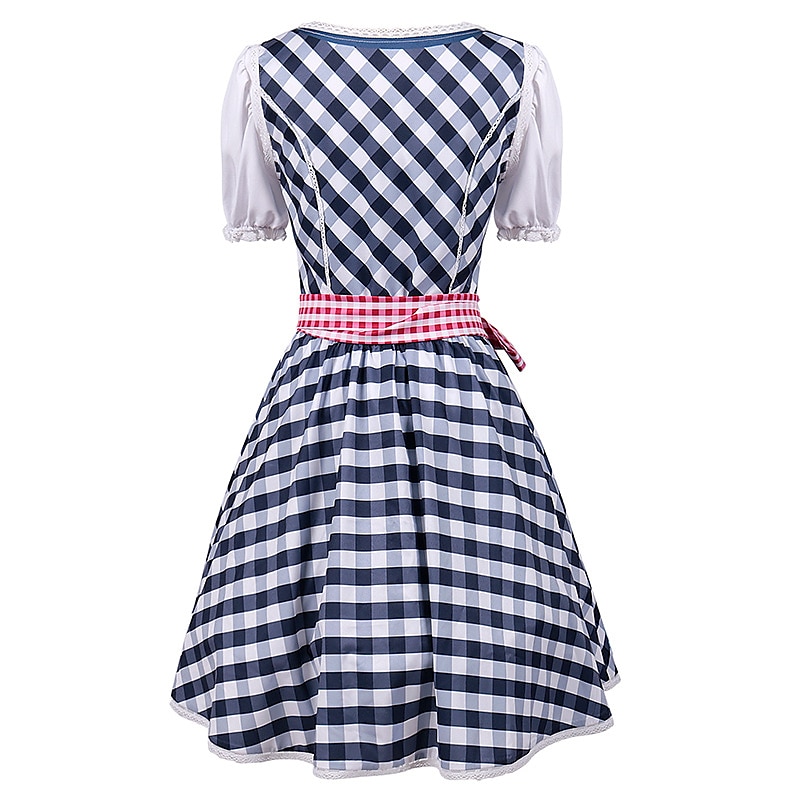 Oktoberfest Dirndl Trachtenkleader Oktoberfest / øl bayerske bayerske Wiesn Tradisjonell stil Enger Dame Tradisjonell stil klut Topp Kjole Forkle 2025 - $48.99 –P10