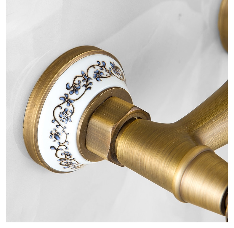 Traditional Shower System Faucet Set with Bathtub Spout with Heldhand Handshower Spray, Vintage Brass Dual Spout Wall Mounted Ceramic Mixer Valve 2025 - $145.99 –P1
