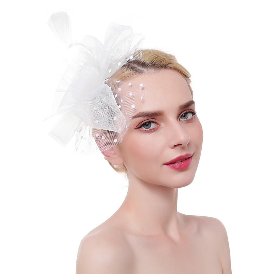 Fascinators Kentucky Derby Hut Kopfbedeckung Organza Fedora Hut Urlaub Cocktail Retro elegant mit Feder Minispot Kopfbedeckung Kopfbedeckung 2025 - $11.49 –P8