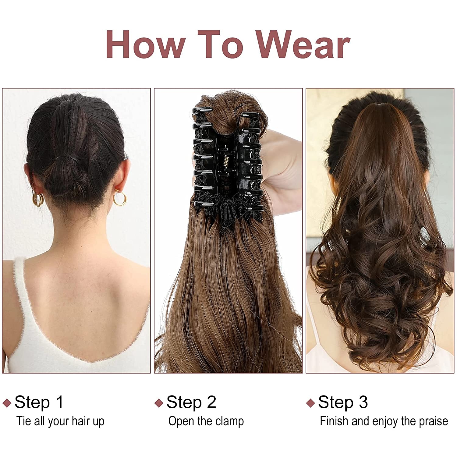 Klem In / Op Paardenstaart Klassiek / synthetisch / Gemakkelijk aankleden Synthetisch haar Haar stuk Haarextensies Golvend / Natuurlijk golvend 55.9 cm Feest / Uitgaan / Alledaagse kleding / Vakantie 2025 - $14.49 –P4