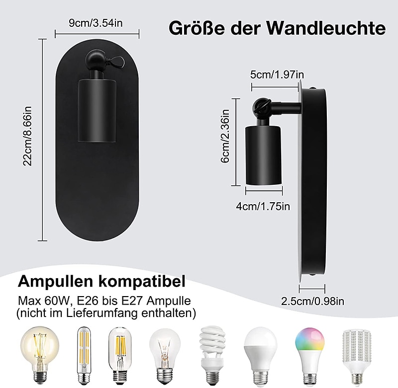 laiton salle de bain applique e27 rétro éclairage mural éclairage intérieur vintage or applique murale 2 pièces tournant applique e27 applique murale intérieur métal pour galerie restaurant café de 2025 ? $49.99 –P7