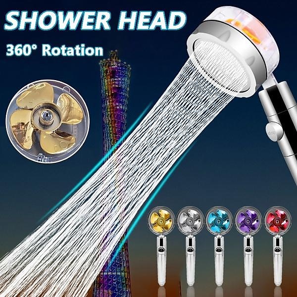 High Pressure Shower Head Water Saving Hand-held Spray Nozzle Turbocharged Shower Head With Small Fan Bathroom Supplies 2025 - $11.99 –P1