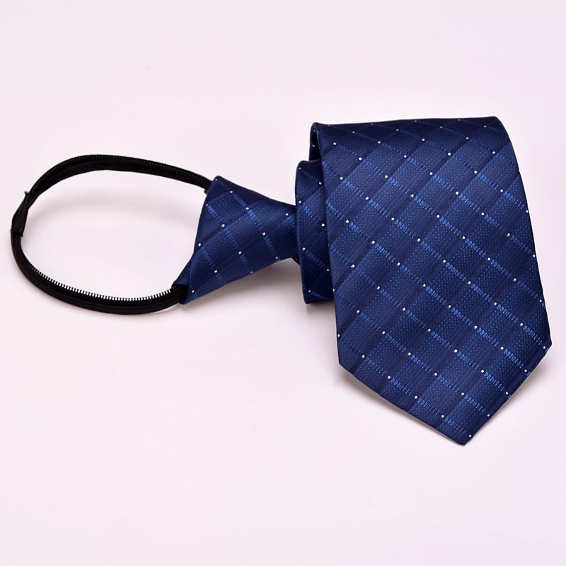 Homme Cravates Zip cravate Hommes Cravates Cravate à glissière Ajustable Noeud Pois Plein Rayé Mariage Fête d'anniversaire de 2025 ? $8.99 –P6